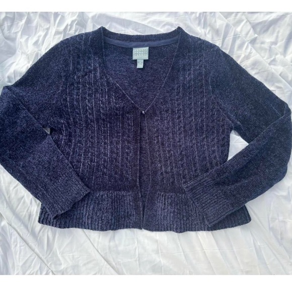 Whimsygoth Dark Blue Cardigan Sweater - Picture 2 of 5
